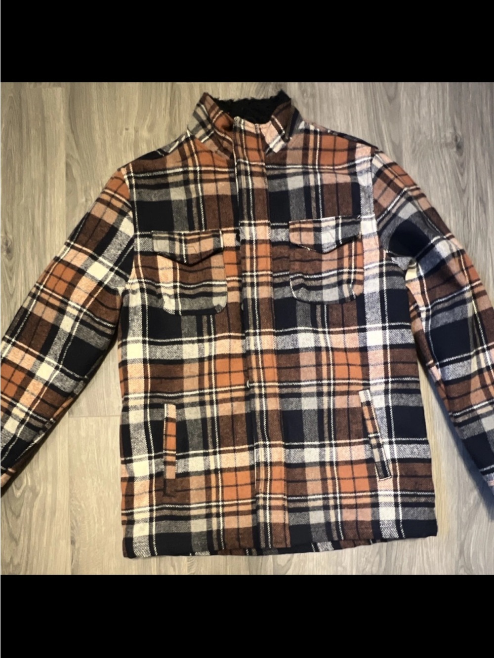 Altamont Plaid Shirt Jacket - Men’s - Lined Brown Black Zip Button - Size M